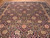 Close view of black field with ivory vine scrollwork, rose palmettes and sage green leaves