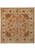 7'11" x 8'1" square Oushak rug with camel field, ivory border and cream center medallion