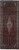 Full view of 5'5" x 13'9" Persian Hamedan rug with tulip pink field and ivory medallion