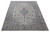 Angled floor view of the 10'4" x 13'2" signed Kashan rug showing ivory field and beige borders