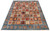 Angled 8'1" x 10'2" hand-knotted Soltani rug with blue field and red ivory panels