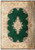 Emerald green Persian Kerman rug with ivory floral border and rose center medallion, 10x17 oversize
