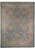 Sage green Oushak rug with coral palmettes and ivory border shown flat from above