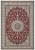 Overhead view of 5x8 Persian Nain rug with burgundy field and ivory floral border