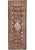 Full view of the 5'10" x 13' antique Persian Qashqai gallery rug with navy field and rust medallions