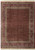 Full overhead view of 8 x 10 burgundy Mahi Herati Oriental rug with ivory fringe