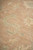 Angled macro of sage green vine scroll and wheat accents on hand-knotted Pakistani wool rug