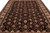 9' x 12'8" rug field close-up with rust palmettes, peach rosettes and olive lattice vines