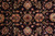 Macro view of 8 petal rosettes and curling paisleys in coral, olive and burgundy