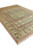 9x13 Pakistan Oriental rug corner perspective showing ivory fringe and layered green borders