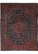 9'10" x 12'9" Persian Tabriz rug shown flat with navy field and red floral medallion