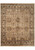 Full overhead view of 12' x 15' beige Oriental rug with all-over floral medallions and ivory border