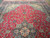 Large 11'4" x 16' Kerman wool rug viewed from above showing medallion and open field