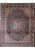Full overhead view of 10'1" x 12'4" Persian Isfahan rug with navy field and coral medallion