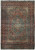 4'2" x 5'10" antique Persian Sarouk Farahan rug shown flat with navy Herati field
