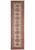 Full view of 5'5" x 19' Kazak runner rug with beige field and red border