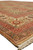 Low angle corner view of the 9x12 Indian rug showing border layers and ivory fringe