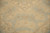 Angled border close-up of leafy beige cartouches and small rosettes across a soft aqua ground