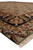 9x12 Indian hand-knotted rug corner, black floral border meeting sage field and cream fringe
