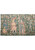 French pictorial tapestry showing four crowned figures, heraldic banners and Gothic script on deep green ground
