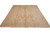 Angled front view of neutral Oushak wool rug showing all-over floral field and wide palmette border