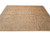 8'8 x 11'6 Oushak rug seen from the long side, soft sand field and rose palmettes