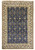 Navy blue Persian Nain rug with ivory floral border and all over vine field, 3'7" x 5'5"