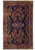 4'3" x 6'9" antique Persian Sarouk rug with navy field and rust floral tree of life