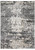 Charcoal gray and ivory abstract erosion pattern covering the full 10x14 modern hand-knotted wool and silk rug