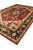 Corner perspective of the large Afghan Serapi area rug with ivory fringe and geometric medallion