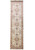 Full length 3' x 13'3" Persian Tabriz runner with ivory field and rust floral border