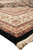 Ivory guard borders and burgundy stripe meeting the plain black outer edge above cream fringe