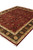 Corner perspective of the 8'3" x 10'2" Tabriz design rug with ivory fringe and red selvage