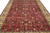 Large 10x14 area rug in red and beige, hand-knotted in India with antique style floral drawing