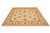 Angled floor view showing the soft beige Ziegler field and wide caramel floral border