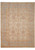 Beige field with light blue border on 8'2 x 10'6 Afghan Chobi rug, overhead view