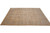 Angled full view of the hand-knotted Chobi Peshawar rug showing soft beige field and blue border