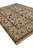 Corner perspective showing cotton fringe, ivory border and silky floral detail on new Jaipur rug