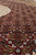 Pile close-up showing ruby red Herati diamonds, ivory fish leaves and olive green accents