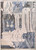 Ivory and denim blue Moroccan design rug with abstract Berber motifs, 12x19 oversize hand-knotted wool