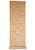 Beige and gold Chobi Peshawar runner shown full length with the far end rolled for photography