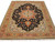 5' x 6'9" Persian Tabriz rug shown full length, black field with rust salmon border