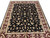 Angled floor view of the hand-knotted Tabriz design rug with all-over vine and palmette pattern