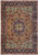 Full view of 9'10 x 12'9 Persian Tabriz rug with navy medallion and mocha brown field