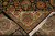 Folded corner revealing tight weave on the back of the hand-knotted Jaipur wool rug
