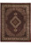 Burgundy Mahi Herati field with ivory medallion and cream floral border on hand-knotted wool and silk rug