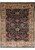 Dark blue 9x12 Ziegler rug with ivory border, rust palmettes and all over floral vine design