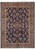 7'3" x 9'8" Persian Sarough rug with navy blue field and rust red floral border
