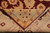 Folded back corner showing knot clarity, even reverse and cotton foundation of this handmade rug