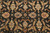 Detail of all-over Zigler pattern with acanthus leaves, rosettes and rust vinery on black